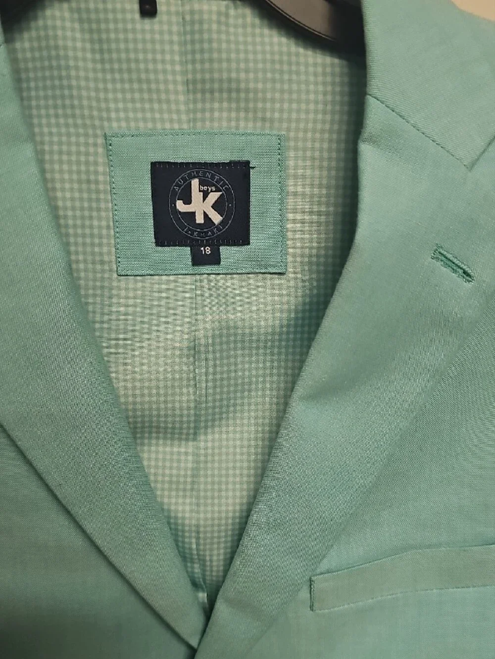 J. Khaki Aqua Two-Button Sport Coat